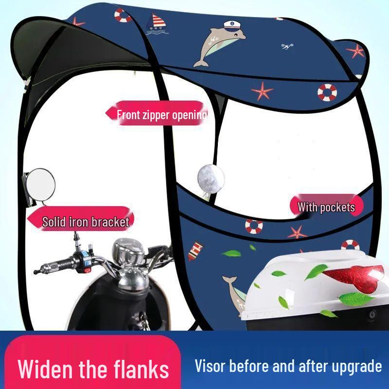 Солнцезащитный Дождевик Тент для Автомобиля с Утолщенным Лобовым Стеклом для Электровелосипедов и Трехколесных Велосипедов
