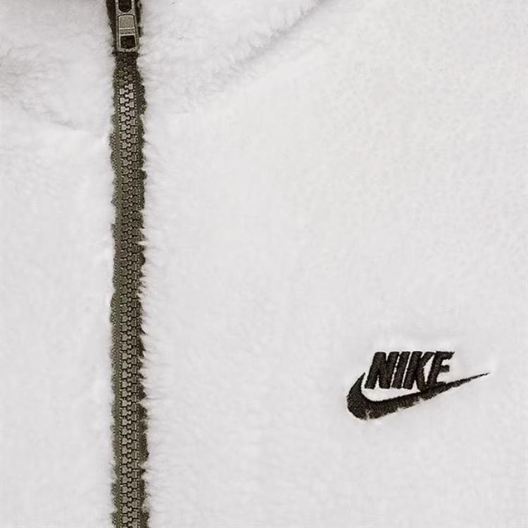 Nike Мужская куртка-ветровка с принтом логотипа, воротником-стойкой и молнией на половину, верхняя одежда, белая DQ4880-133