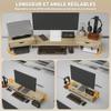 PC screen riser desk computer monitor stand 60-116 cm with 2 drawers, adjustable length and angle