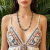 Vintage Long Necklace Ethnic Style Ceramic Chain Temperament Beaded Necklaces  Layering