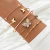 Fashion Hot Bracelet Bohemian Bracelet Simple Butterfly Opening Diamond Crystal 5-piece Jewelry Bracelet Female