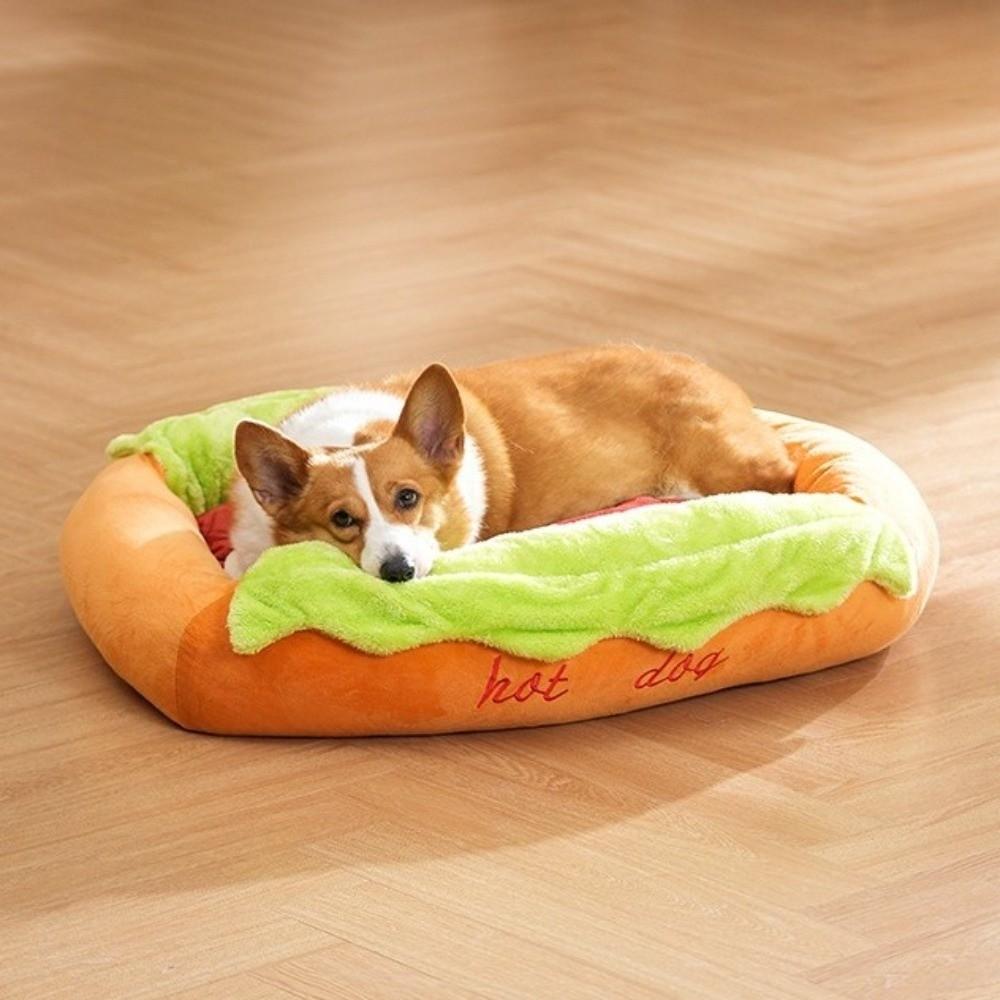 Soft Plush Sausage Dog Nest with Mat Dog Sleeping Pad Creative Dog Kennel for Cats and Dogs