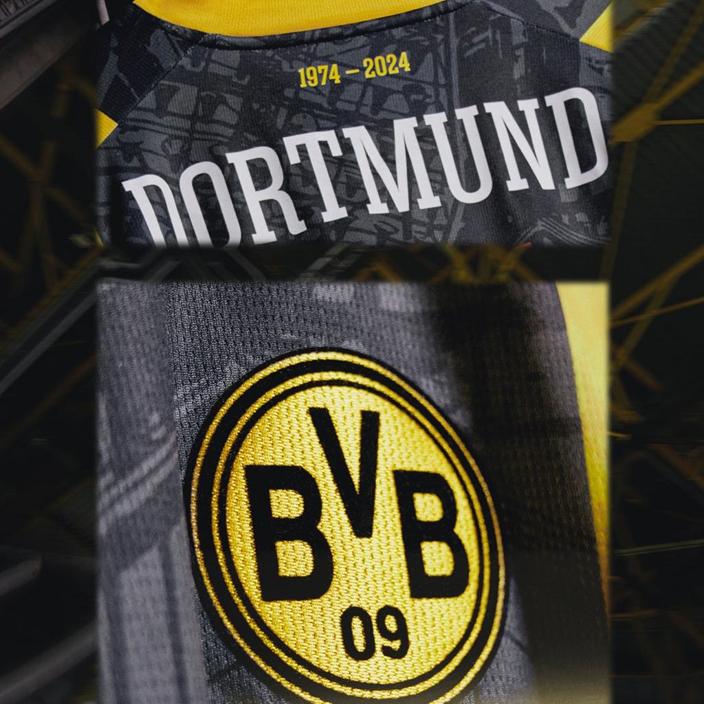 Puma Футболка-пуловер Bvb Series Ss24 Dortmund Special Edition с коротким рукавом, мужская, цвет черный, желтый 777069-01