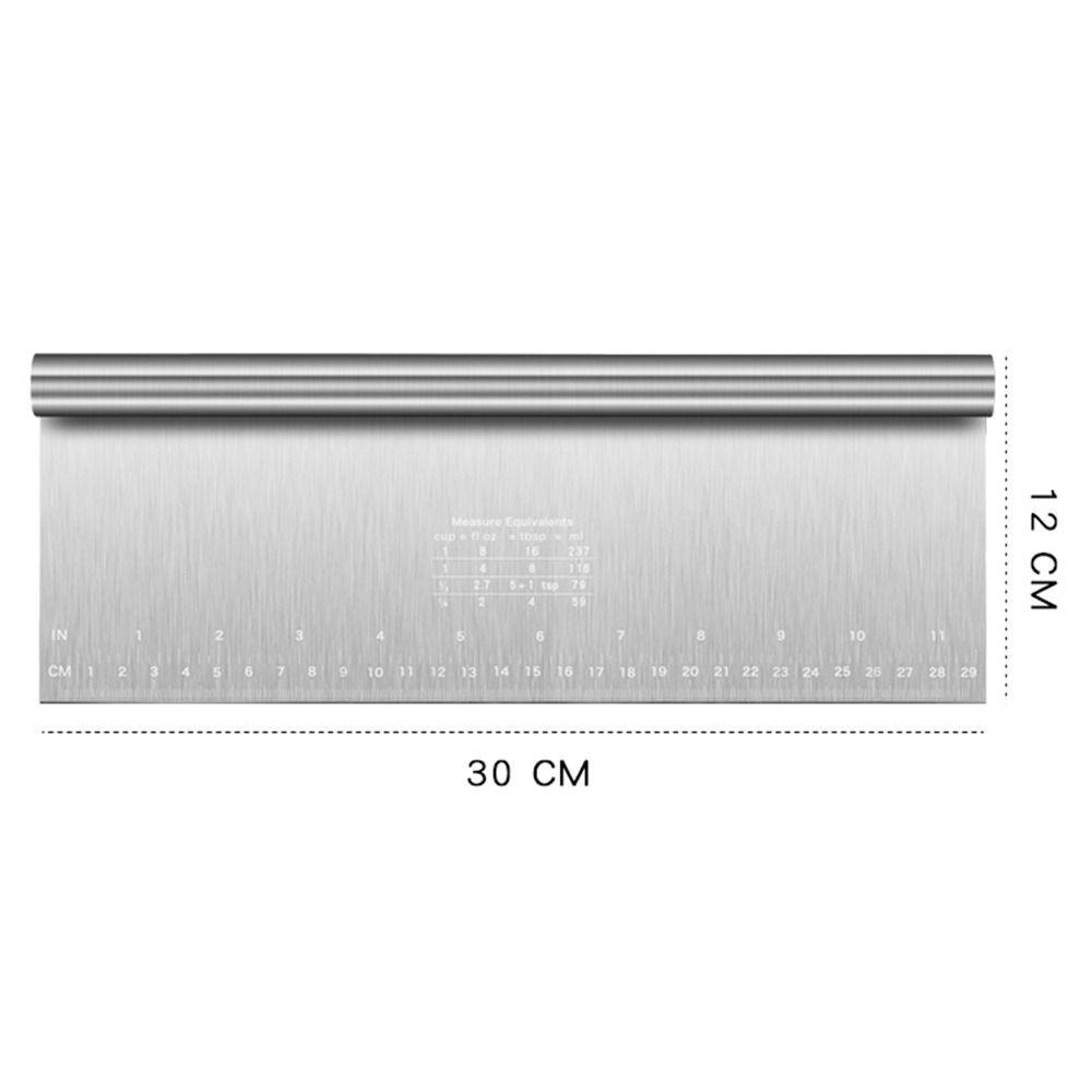 Stainless Steel Bench Scraper Scale Ruler Dough Scraper Polished Pastry Chopper Kitchen