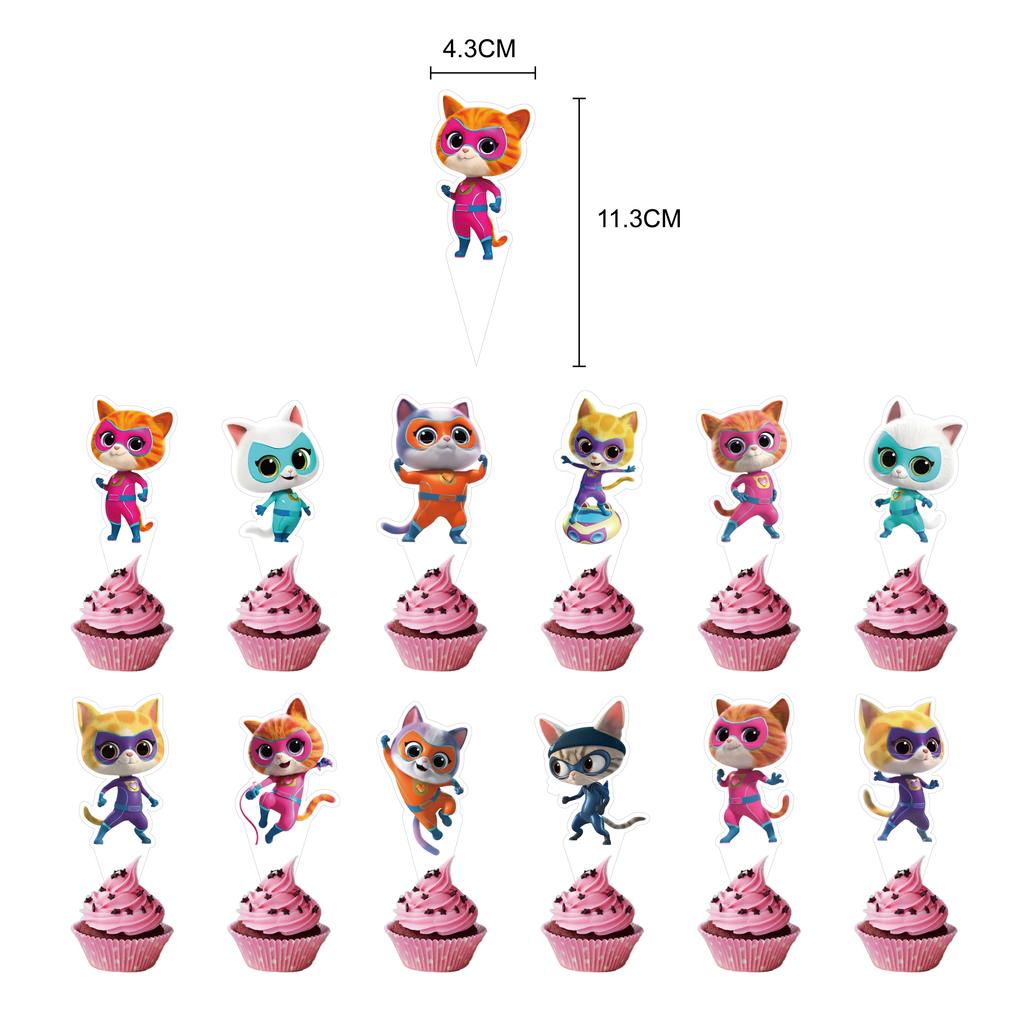 Superkitties Birthday Balloons Party Decorations Napkins Cake Topper Party Supplies Baby Shower Child Birthday Party Favors