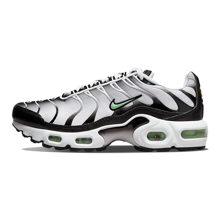 Nike Кроссовки Air Max Plus из спортивной ткани, низкие, для бега, детские, черные с белым, CD0609-106