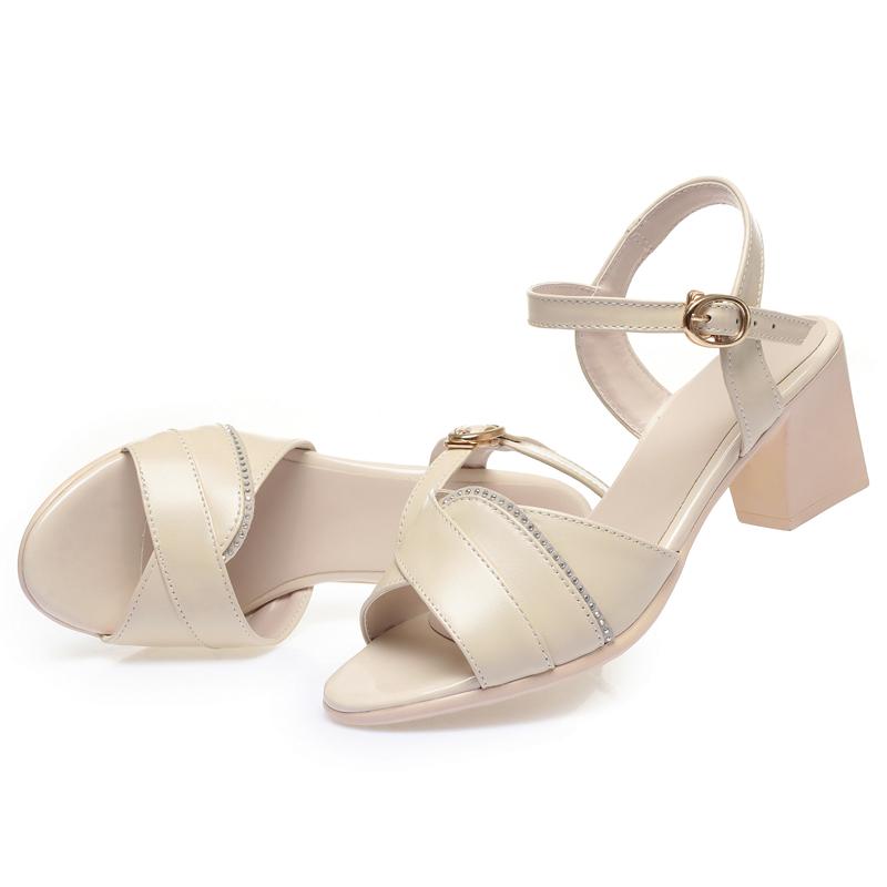 Fashion AIYUQI Fashion Sandals Women New Summer Genuine Leather Roman Sandals Women Mid Heels Fish Toe Shoes Sandals For Women