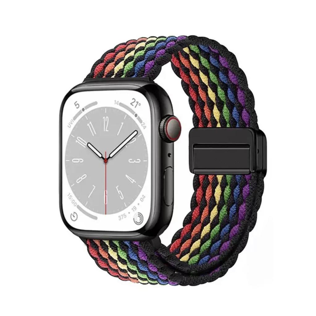 Magnetic Nylon Strap Adjustable Buckle for Apple Watch Strap Ultra2 49mm 45mm 44mm 41mm 40mm 38mm Band for Apple Watch Band iWatch 9 8 7 6 5 4 3 2 SE