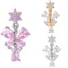 Sparkling Zircon Belly Button Rings Butterfly Heart Navel Piercing Ring For Women Body Jewelry Accessories