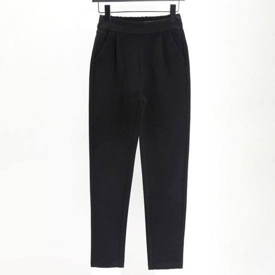 Женские шерстяные шаровары эластичные костюмные брюки с высокой талией женские однотонные брюки с карманами для офиса и путешествий