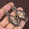 Laguna Lace Agate Handmade Copper Wire Wrap Jewelry Earring 3.07 O9r04