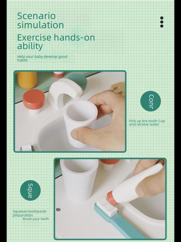 Wooden Playset: Children's Interactive Parent-Child Dressing Table Toy for Girls