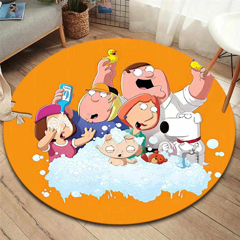 FamilyGuy Round Area Rug,Carpet Rug for Living Room Bedroom Sofa Playroom Decor,Non-slip Floor Mat