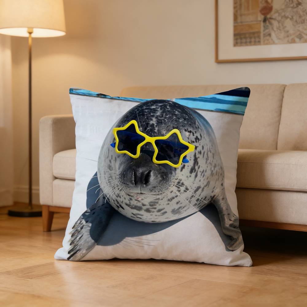 Seal Sea Cute Funny Pillow Case Pattern Printed Pillowcase For Living Room Sofa Cushion Cover