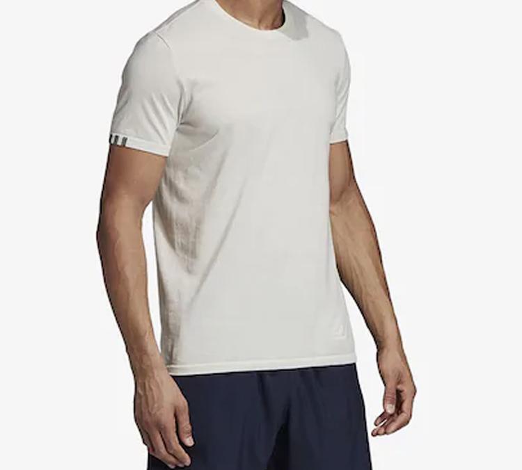 Adidas T Shirts Men's White Crew Neck Moderate Straight Fit DX2146