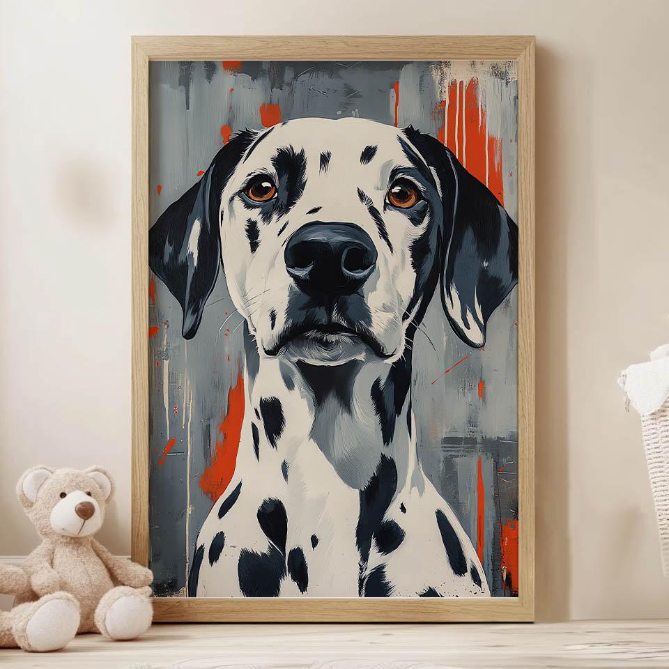 Plakat Dalmatyńczyk W Abstrakcyjnym Stylu Plakat Dalmatyńczyk W Abstrakcyjnym Stylu, 30X40 Cm, Bez Ramy, Płótno Premium Na Blejtramie