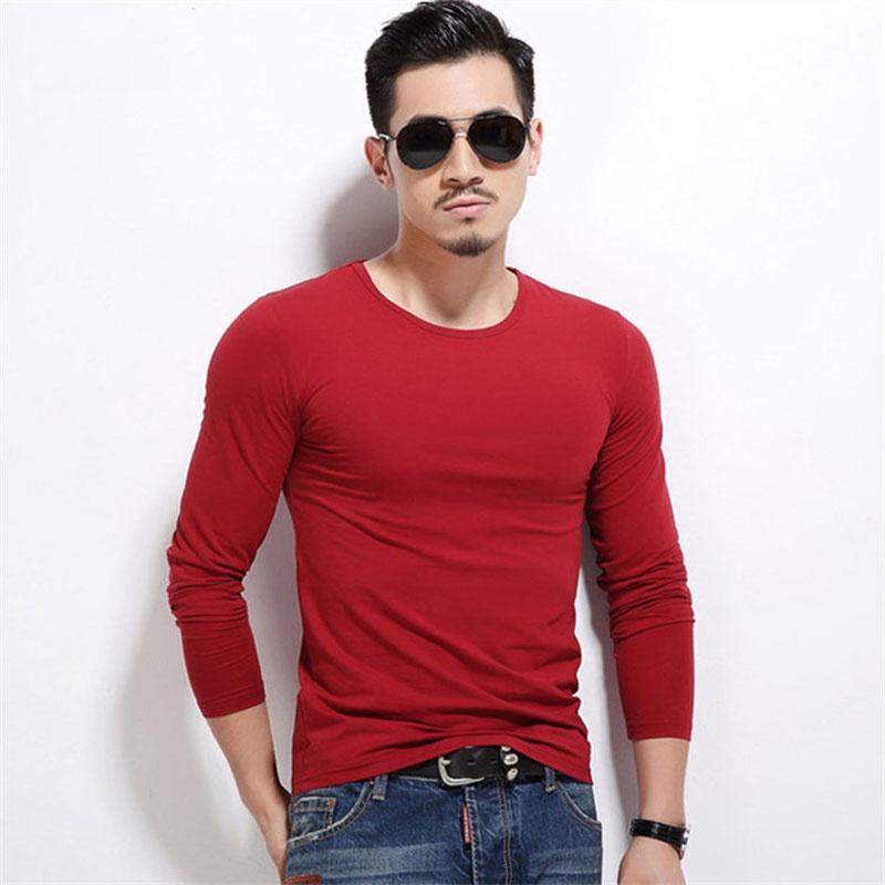 New Men's Long Sleeve Fashion Slim Fit Solid Color Sport Bottoming T-shirts Premium Quality And Superior Comfort