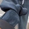 Женские бархатные джинсы с высокой талией, утолщенные, новые, сестринские, эластичные и тонкие, фасон "морковка"