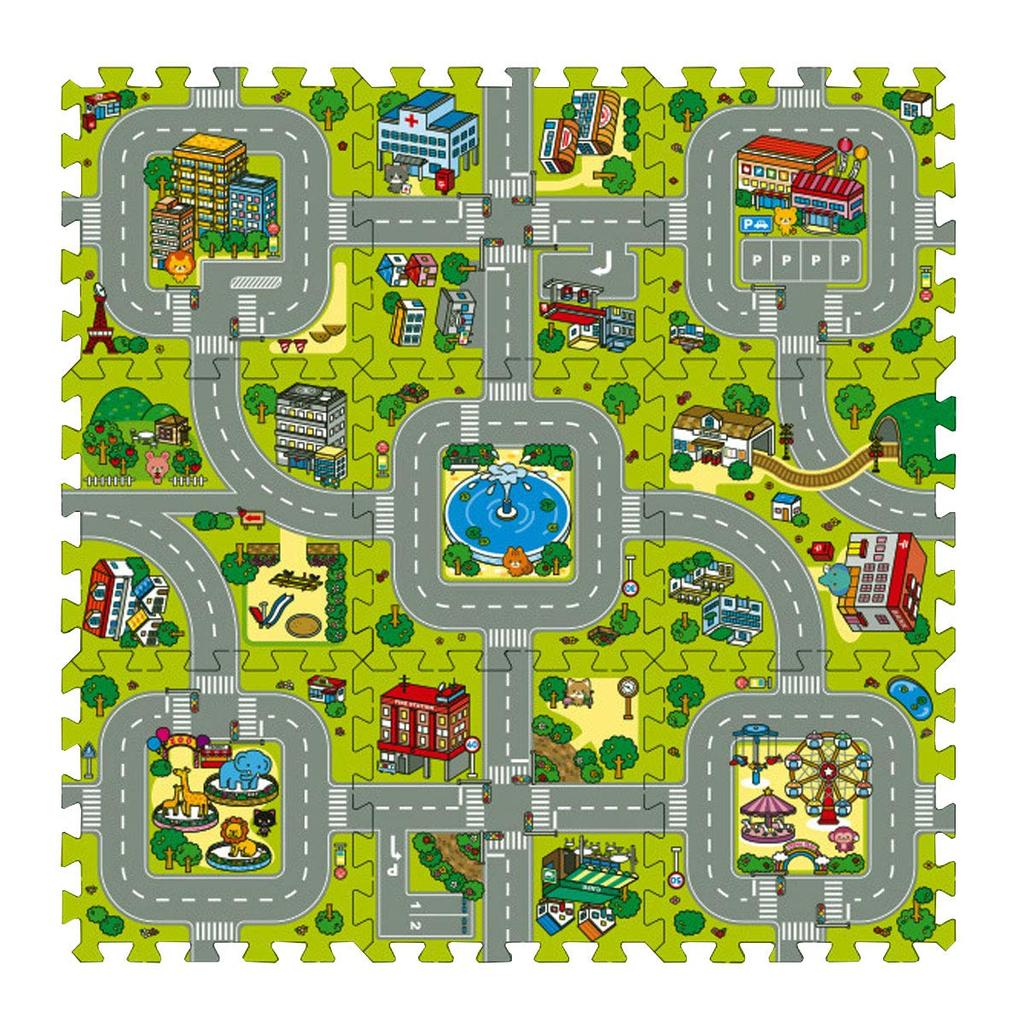 Iikuru iikuru Игровая дорога Шарнирный пазл Мягкий игровой коврик для сна (Иикуру) [Веселая игра] Мат, Малыш, Тип, Толстый, Водонепроницаемый, Детский мат, Большой, Мат, Мат, Лист,