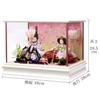 Hina Emperor and Empress Display White Lacquered Glass Case with Aluminum Width 38 x Depth 28 x Height S0203Z Dolls, Case, Supports, 28.5cm,