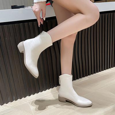 Мода 2024 года, горячая распродажа женской обуви, женские ботинки с молнией сзади, модные остроносые офисные и карьерные высококачественные однотонные ботильоны Zapatos