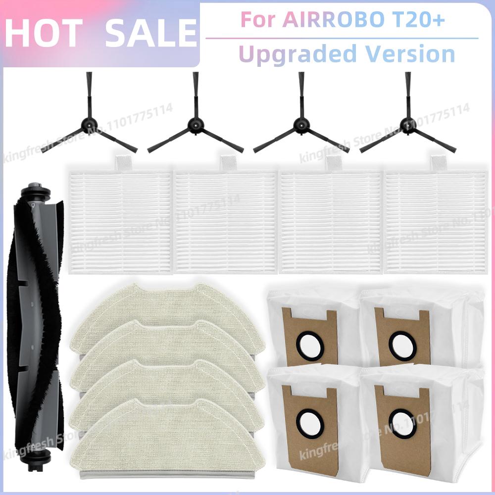 Fit For AIRROBO T20+ / T25+ / T30+ / L40+ / L50+ / L60+ / FIXR T20 Parts Main Roller Side Brush Filter Mop Cloth Pad Dust Bag