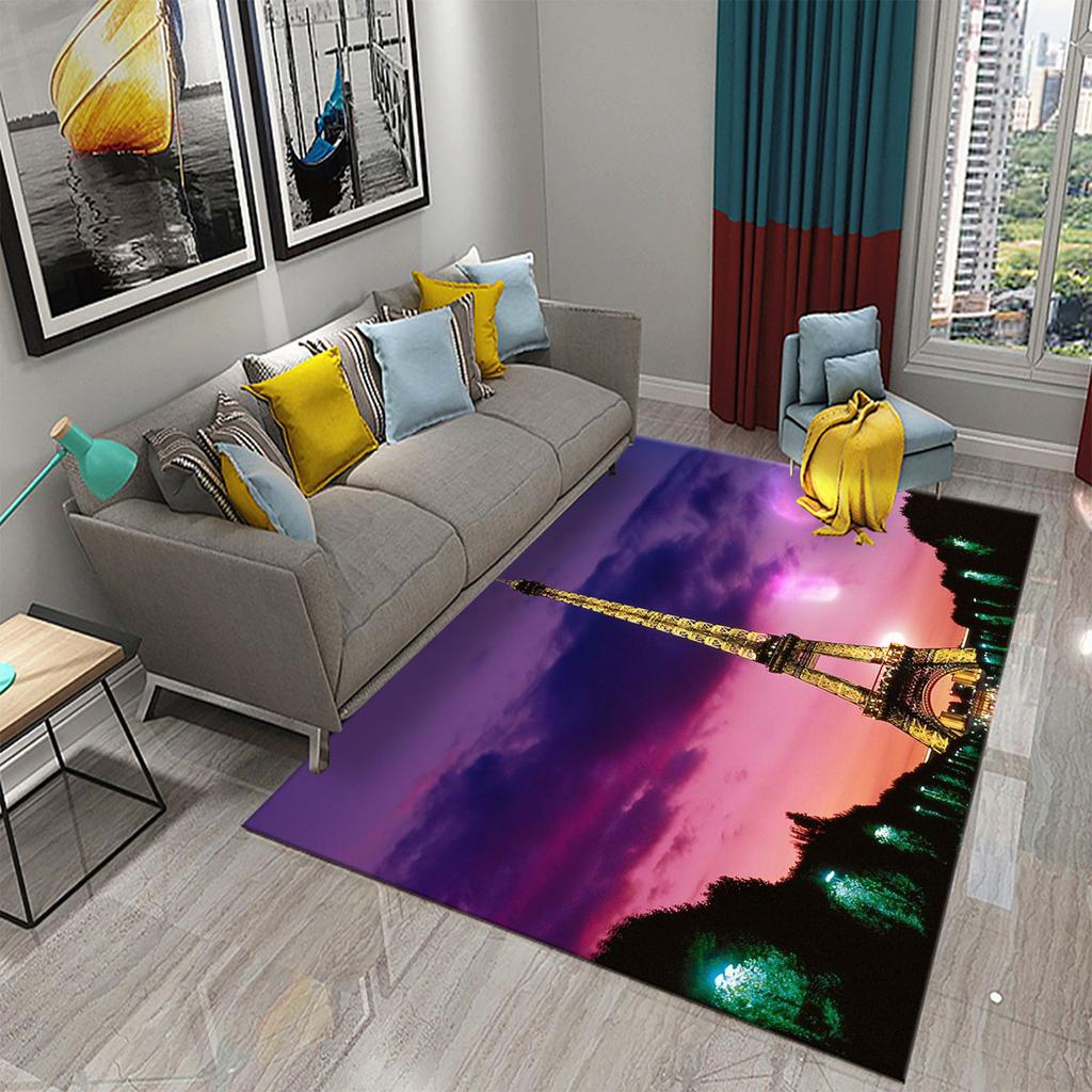 3D Романтические ковры с Эйфелевой башней для гостиной, спальни, ванной комнаты, прихожей, противоскользящий коврик, декор, кухонный коврик, придверный коврик