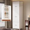Yeya Simple Double-Door Wardrobe with Wheels
