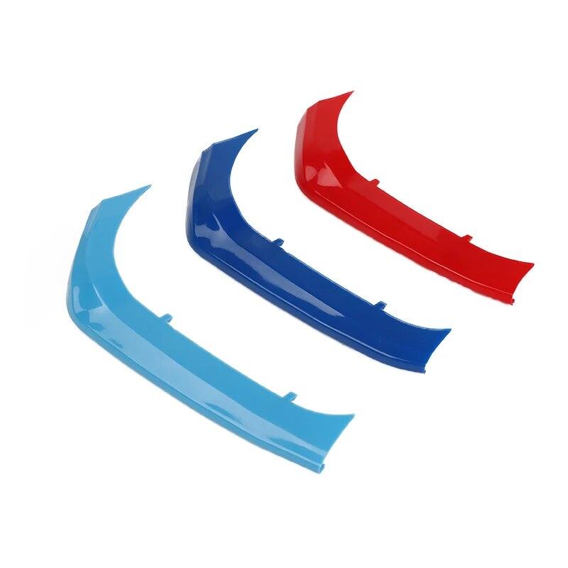 3PCS Car 3D M Styling Front Grille Trim Bumper Cover Strip Strips Stickers Cover for BMW F20 8 9 11 Rods 1 Series External Decor