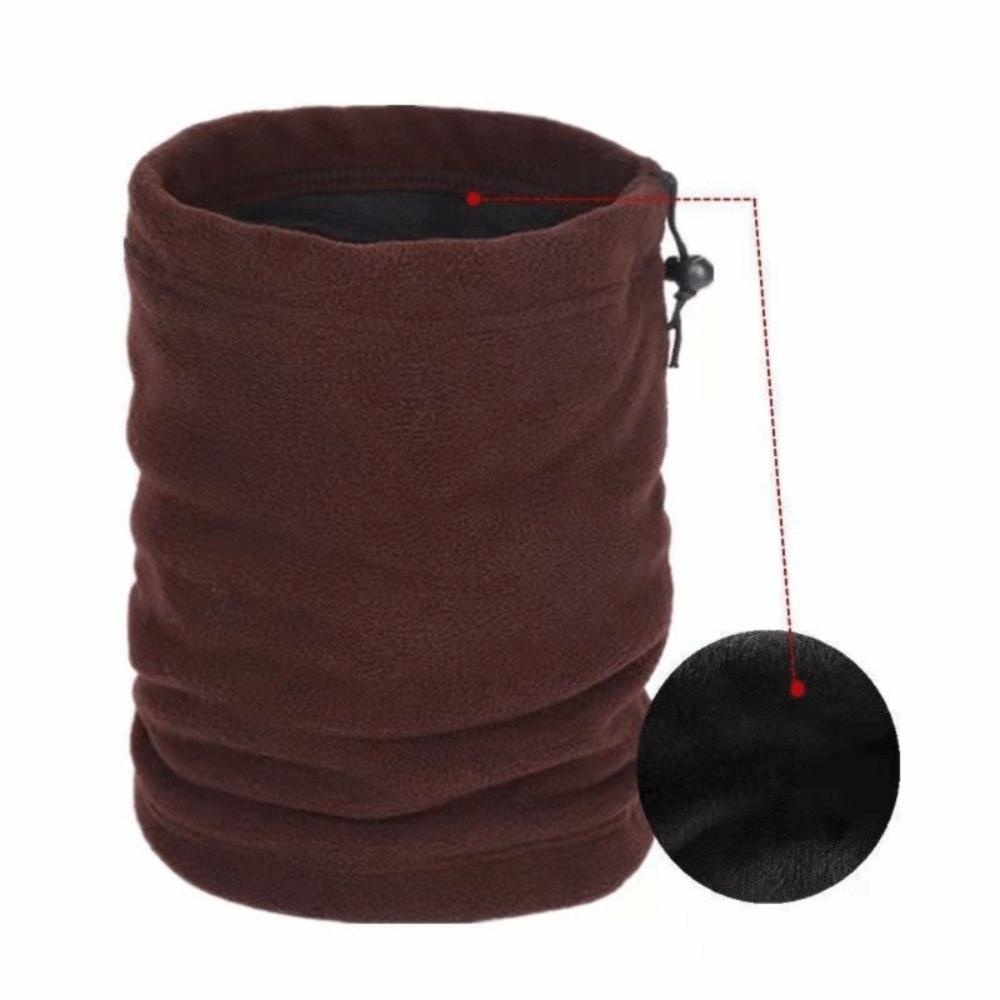 Thickened Drawstring Neck Scarf Polar Fleece Neck Warmer Unisex Face Cover Winter