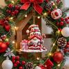 Unique Christmas Holiday Ornaments Gnome Ornament 2D Acrylic Santa Hanging Decoration with Candy Indoor Home Cane Gift Box for Xmas Tree Window Decor