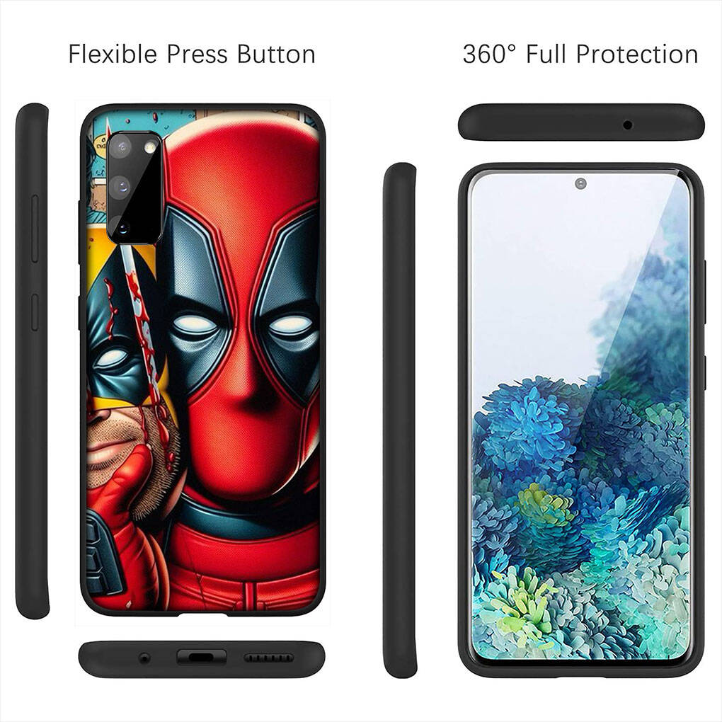 Чехол для iPhone 17 16 15 Xiaomi Poco Redmi Note 14 13 12 8 Pro Max 9 16e Samsung Galaxy S25 S24 S23 OPPO Huawei Росомаха Мультяшный Дэдпул Чехол для телефона