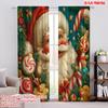 2pcs,2D Plane Printing Curtain Popular Vibrant Santa Claus Durable Polyester (without Rod) Outdoor Decorations Perfect for