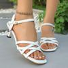 Fashion Summer's New High-heeled Women's Slender Heels, Versatile Square-toed Open-toe One-shoulder Soft-soled Fashionable Sandals
