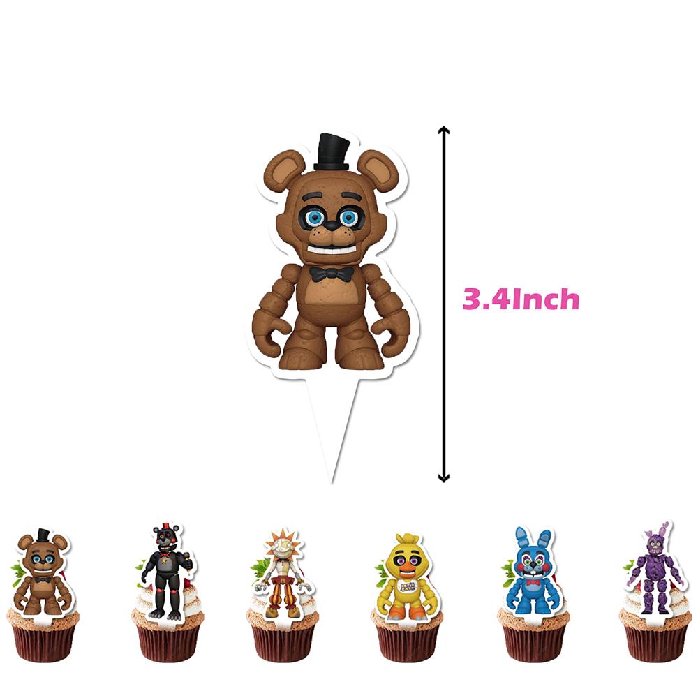 34 шт. Товары для вечеринки Five Nights at Freddy's включают топпер для торта, воздушные шары, баннер