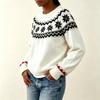 Vintage Fall Winter Crewneck Sweater Loose Fit Colorful Fair Isle Knit Top Plus Size