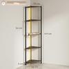 Bookshelf 5-Tier Corner Shelf with LED Lighting for Living Room, Bedroom, Office, Rustic Brown