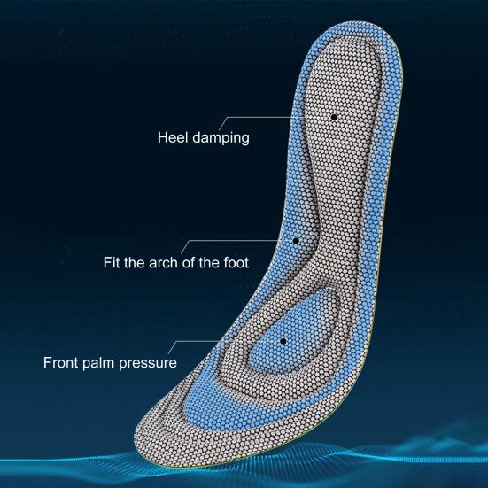 4D Memory Foam Orthopedic Insoles For Shoes Nano Antibacterial Deodorization Sweat Absorption Insert Sport Shoes Running Pads