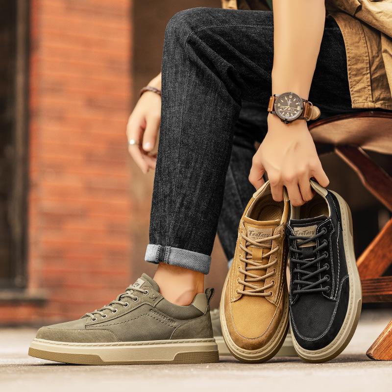 Men's Shoes Outdoor Casual Thick Soled Retro Workwear Board Low Cut Trendy