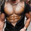 Men's T-shirt 3d Printing Quirky Muscle Pattern Printing Street Casual Sports Short-sleeved Top T-shirt