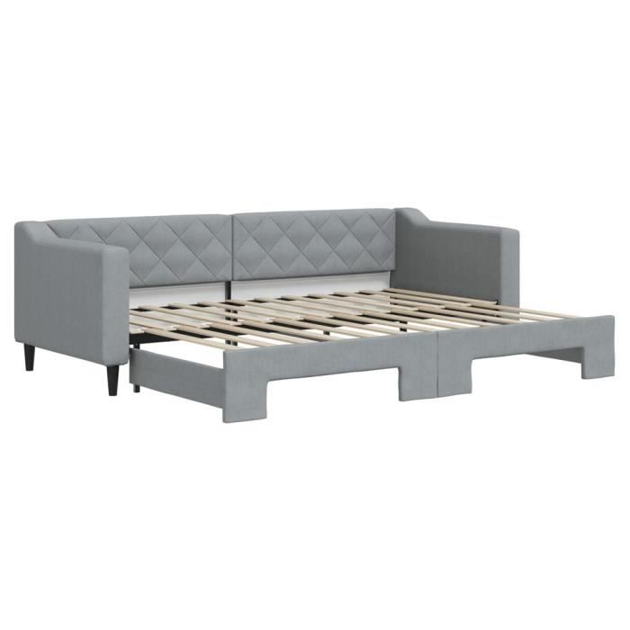 VidaXL Daybed with Trundle Bed Light Grey 80x200 Cm Fabric 3197421
