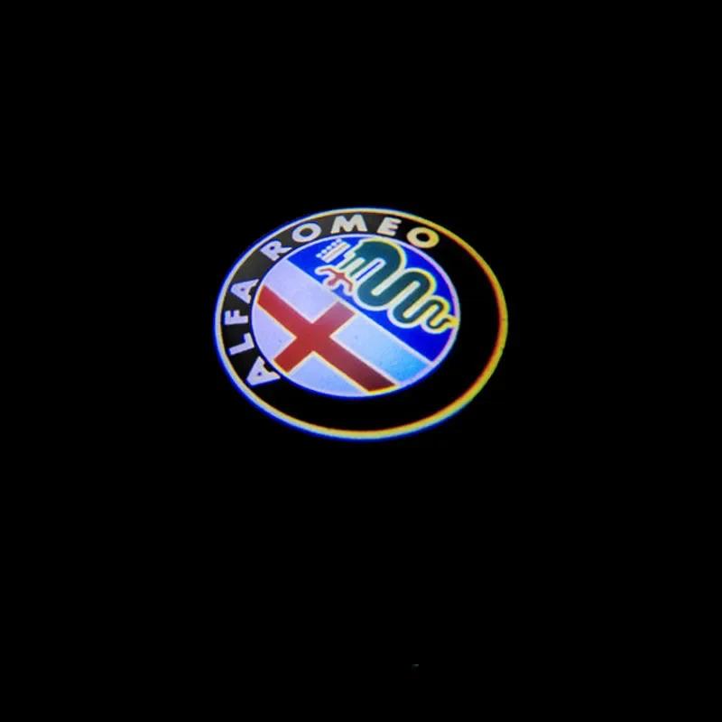 For Alfa Romeo 159 LED Car Door Welcome Light Logo Projector for Alfa Romeo 147 156 Giulietta Giulia Mito Stelvio Brera Spider