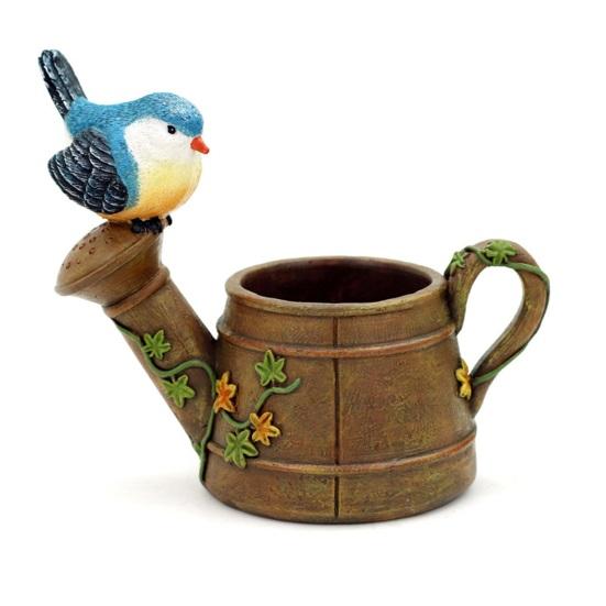 Многофункциональный цветочный горшок ручной работы из смолы, добавляющий жизненной силы птичий душ, горшок для растений, садовые принадлежности