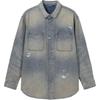 Levis SS25 Distressed Button Closure Denim Jacket Men Outerwear Blue Gray 004GK-0001