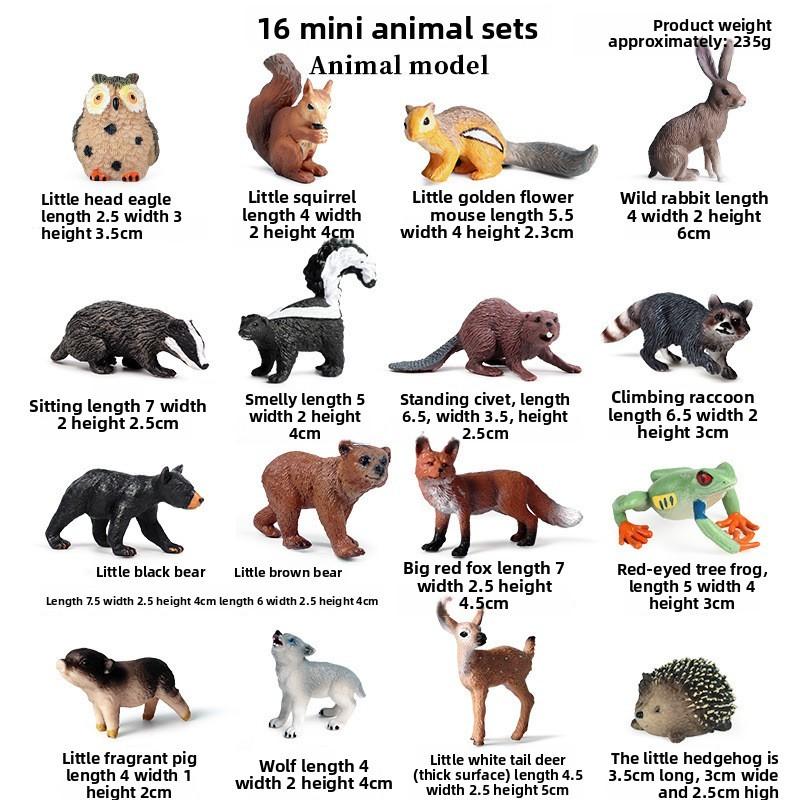 Owl Squirrel Wild Animal Figures Set For Kids Gift Easter Christmas Birthday Cake Decorations Plastic Toy Collection