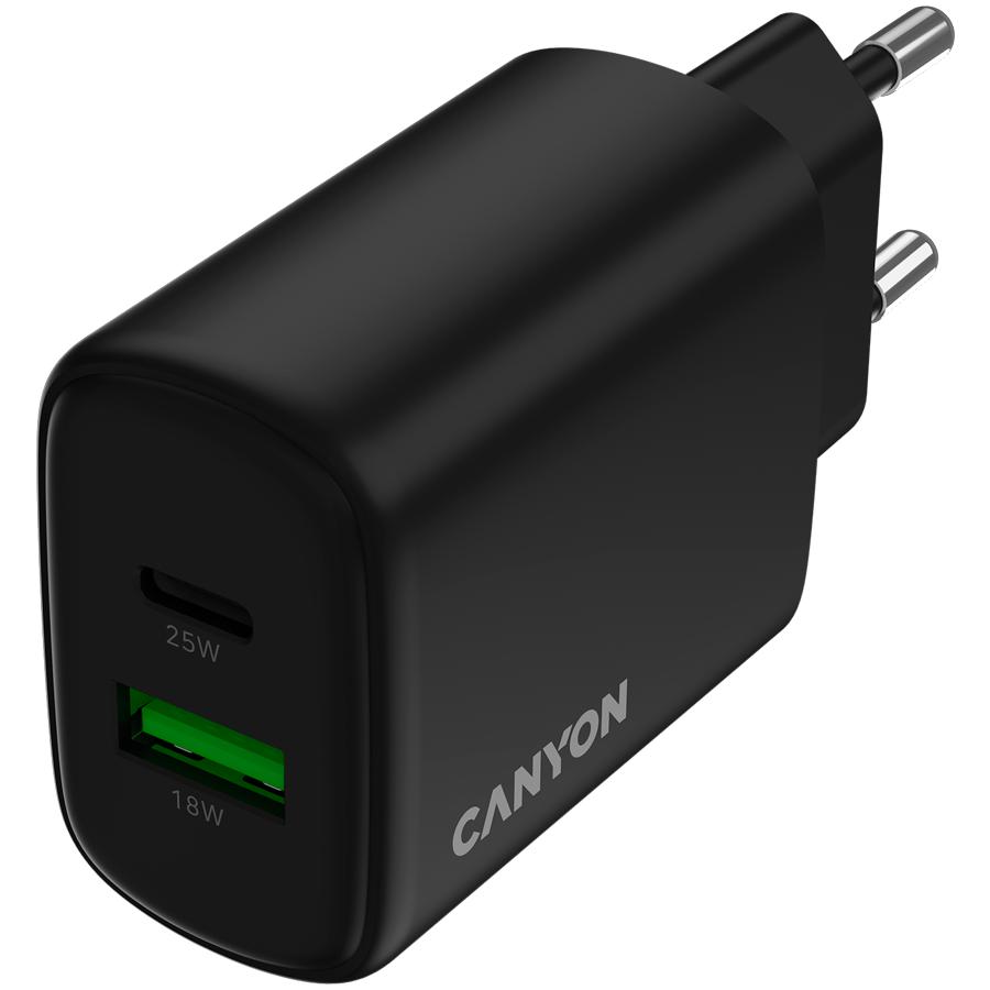 CANYON OnCharge 200 20W 1xPD 1xQC EU Wall Charger White