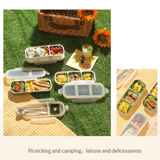 Stainless Steel Snack Containers Divided Condiment Box with Lids Lunch Box