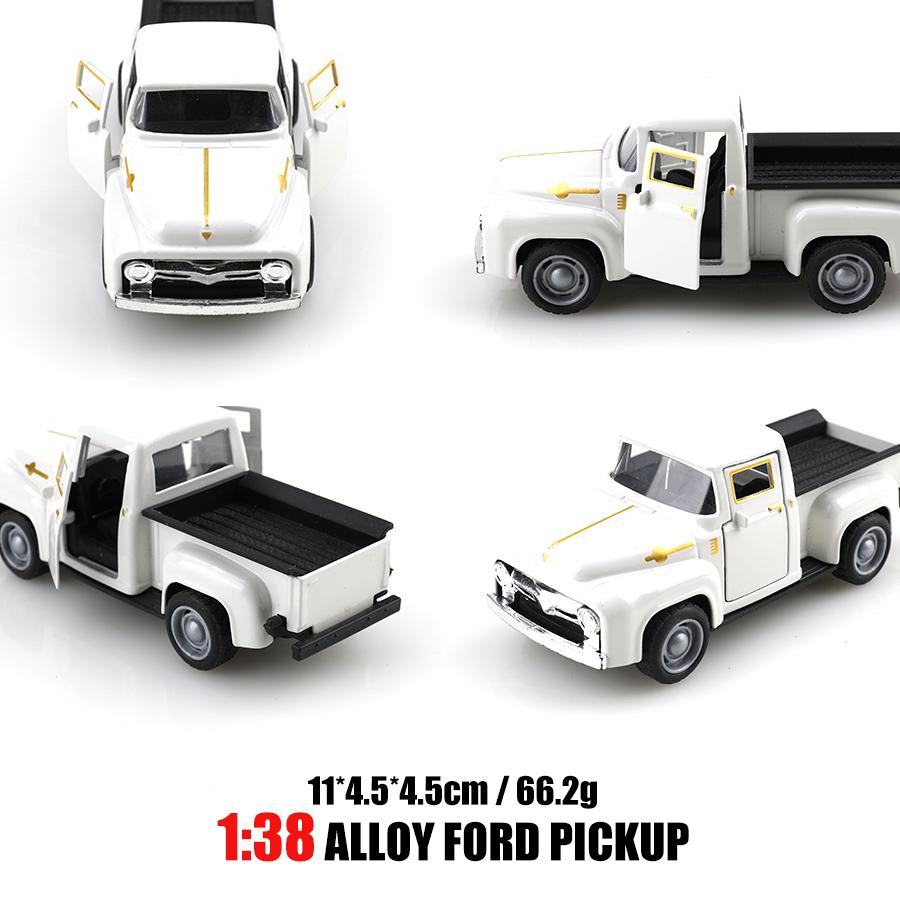1:38 Classical Retro F100 Pickup, Alloy Model Car, Multiple Color, children metal car, boy's toy gift, car ornaments