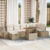 VidaXL 8-Piece Garden Sofa Set with Beige Cushions Poly Rattan 3360061