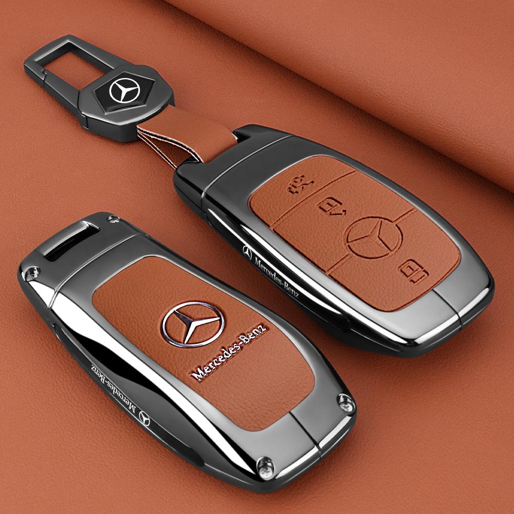 ZJH5 Leather Smart Remote Key Protector Car Key Case Cover For Mercedes Benz A C E S GLC GLE GLB W204 W205 W206 W212 W213 W221 W223